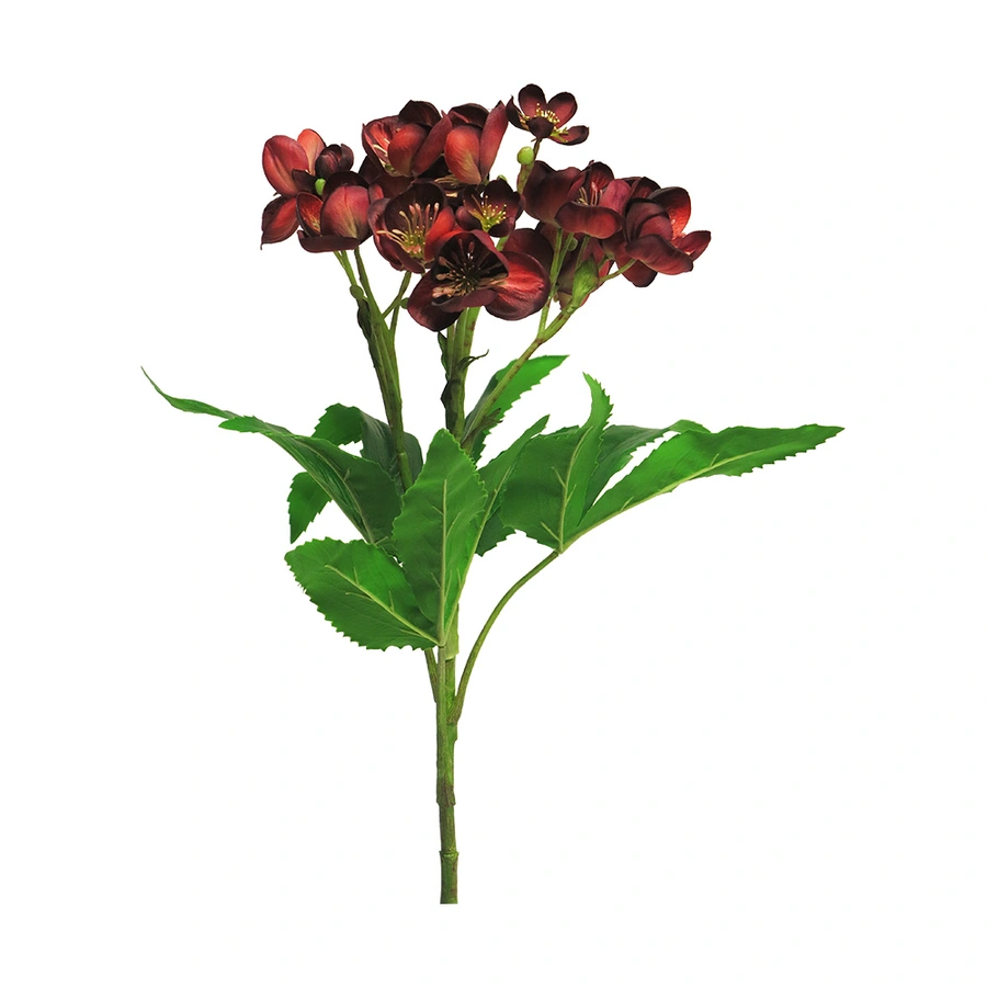 Kunstbloem Helleborus niger spray red 59 cm
