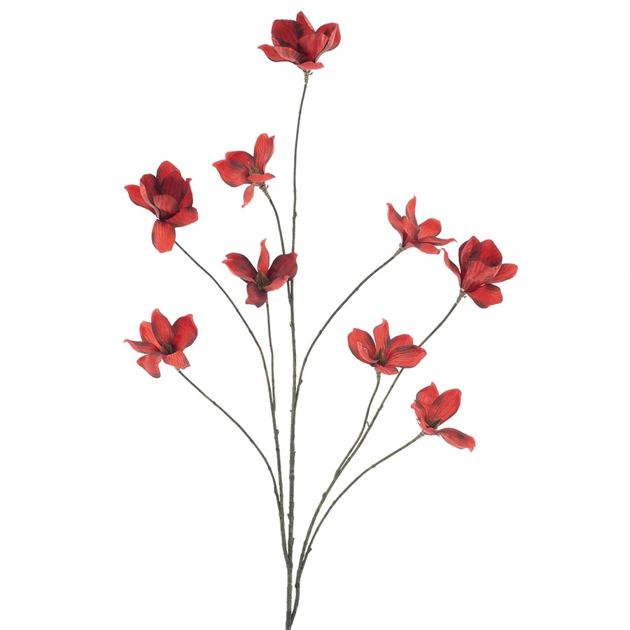 Kunstbloem Wild magnolia spray Salla red 127 cm