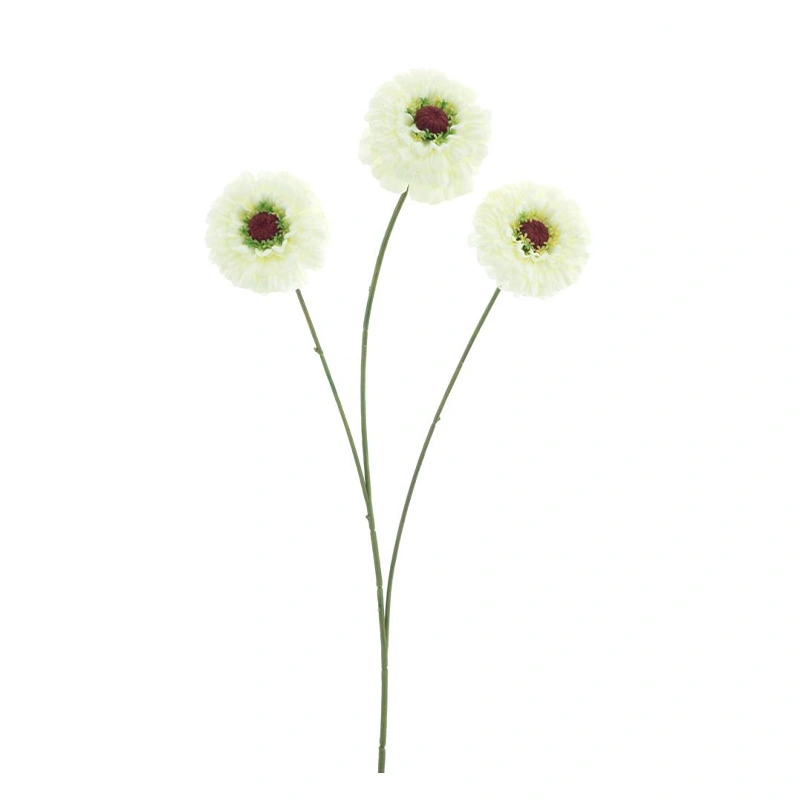 Kunstbloem Zinnia Elegans Spray Crème - 60 cm