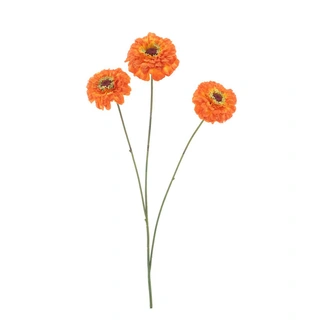 Kunstbloem Zinnia Elegans Spray Oranje - 60 cm