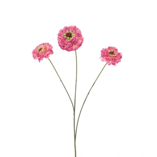Kunstbloem Zinnia Elegans Spray Oudroze - 60 cm