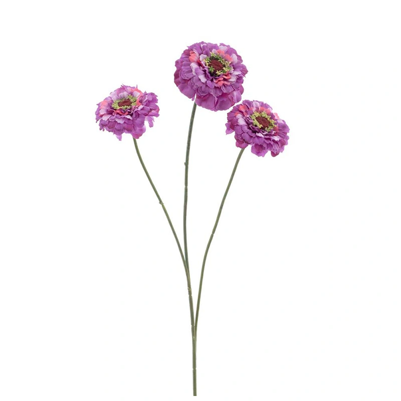 Kunstbloem Zinnia Elegans Spray Paars - 60 cm