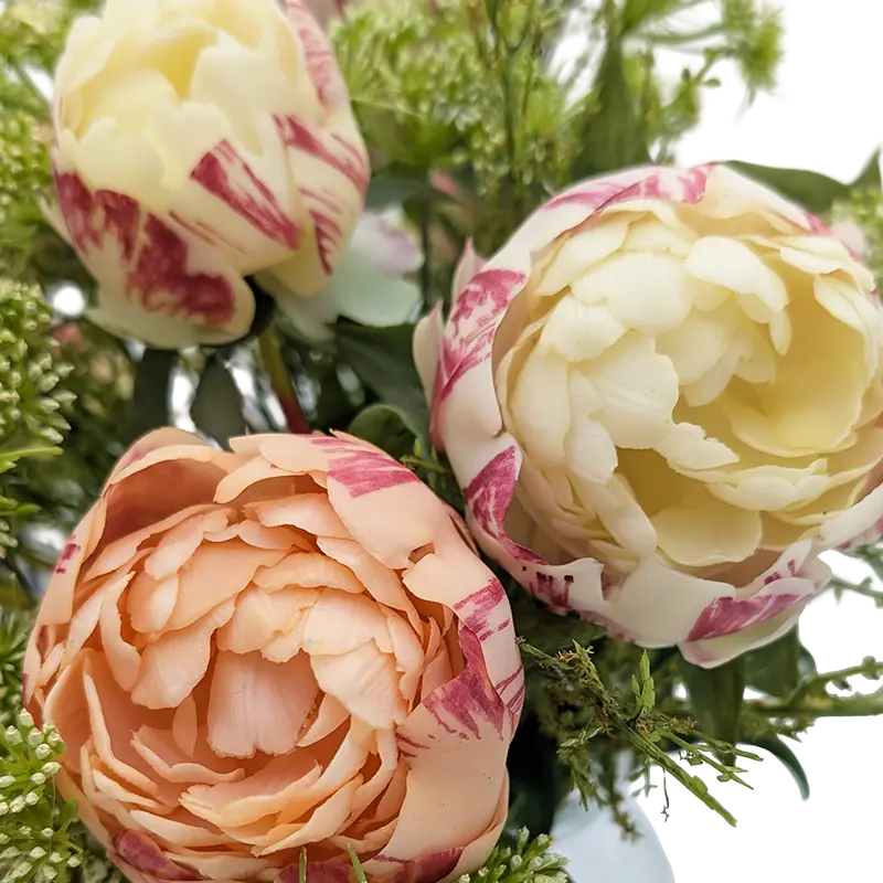 Kunstbloemen Boeket Pioenroos - Zachtroze - afbeelding 3