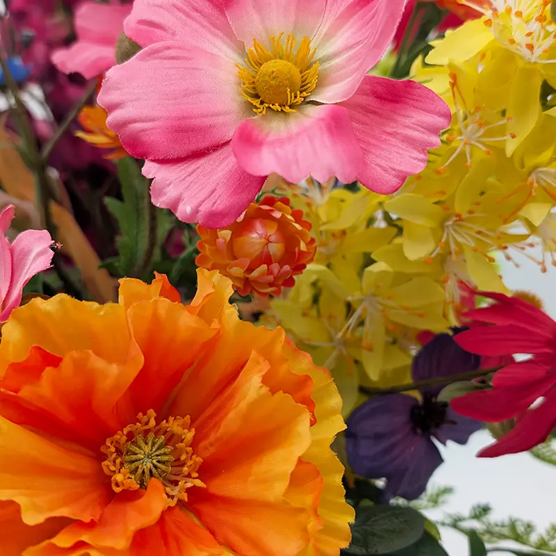 Kunstbloemen Veldboeket Groot + Vaas - Multicolor - afbeelding 3