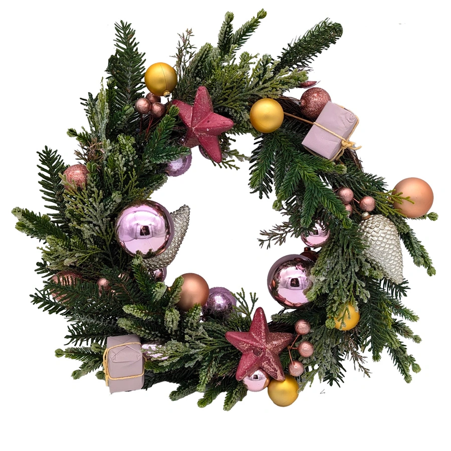 Kunstkerstkrans met Ballen/Cadeautjes - Ø56 cm