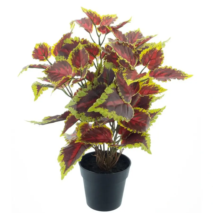 Kunstplant Coleus Blumei In Pot Oranje - 40 cm