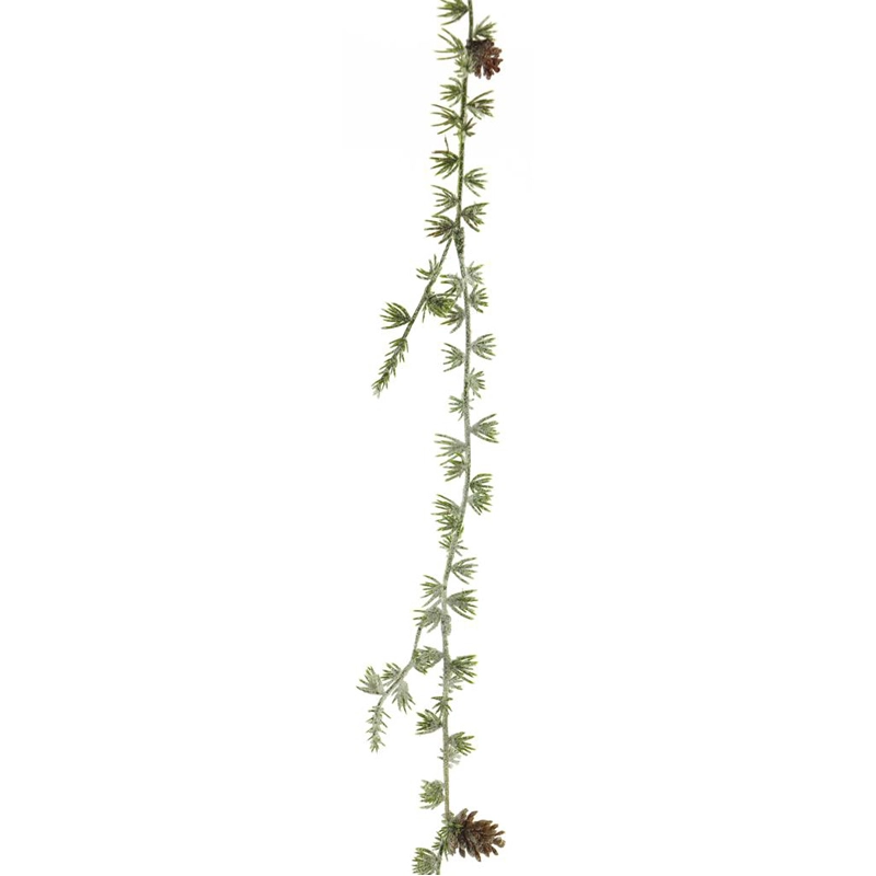 Kunsttak Lariks Indy Garland Iced w/cones Groen - 180 cm
