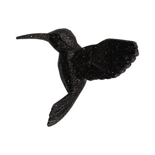 Kurt S. Adler Ornament Kolibrie Zwart Glitter - 9 cm