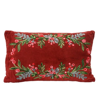 Kerstkussen met Kersttak Rood - 50x30 cm