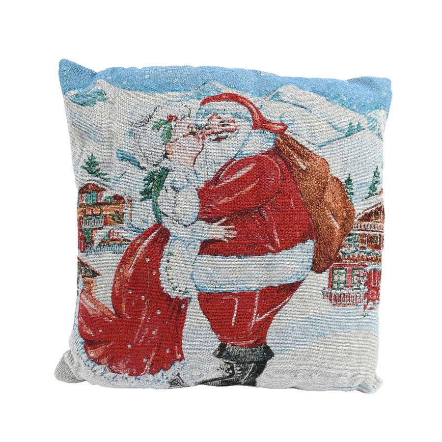 Kerstkussen Mr. Santa & Mrs. Santa - 43x43 cm - afbeelding 1