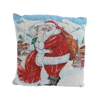 Kerstkussen Mr. Santa & Mrs. Santa - 43x43 cm - afbeelding 1