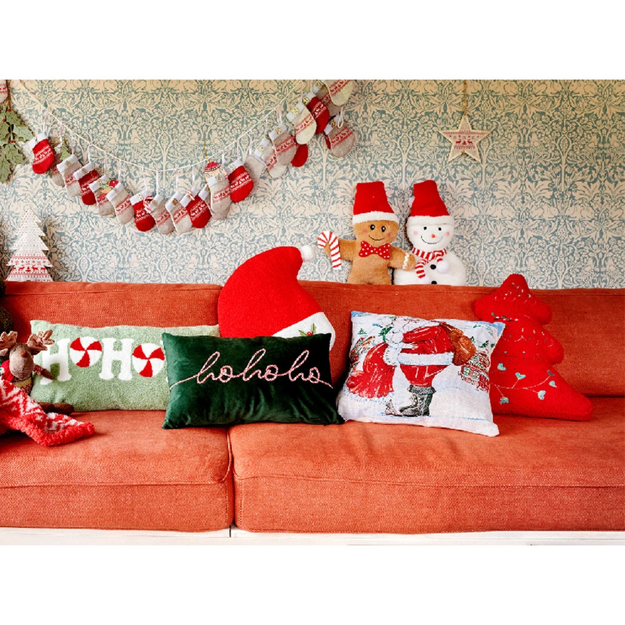 Kerstkussen Mr. Santa & Mrs. Santa - 43x43 cm - afbeelding 2