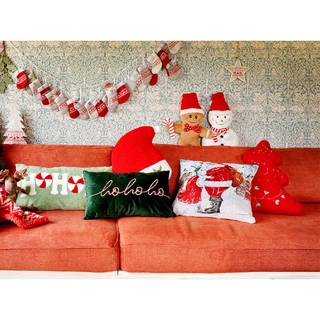 Kerstkussen Mr. Santa & Mrs. Santa - 43x43 cm - afbeelding 2