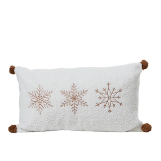 Kerstkussen Sneeuwvlokjes Wit - 50x30 cm
