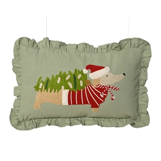 Kerstkussen Teckel Kerstboom