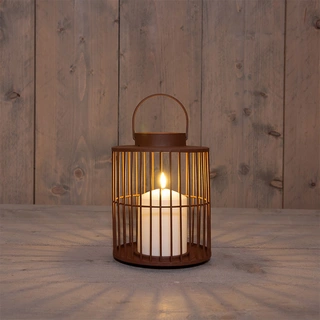 Lantaarn met LED Kaars Terra - Ø15x18 cm