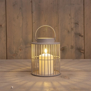Lantaarn met LED Kaars Zand - Ø15x18 cm