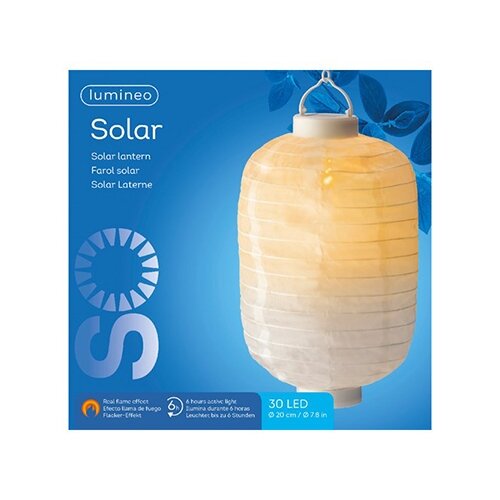 Solar Lampion Lantaarn Vlameffect - Ø20x30 cm - afbeelding 2