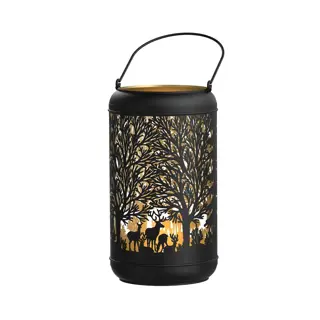 Lantaarn Rond Hertjes - 26x46 cm