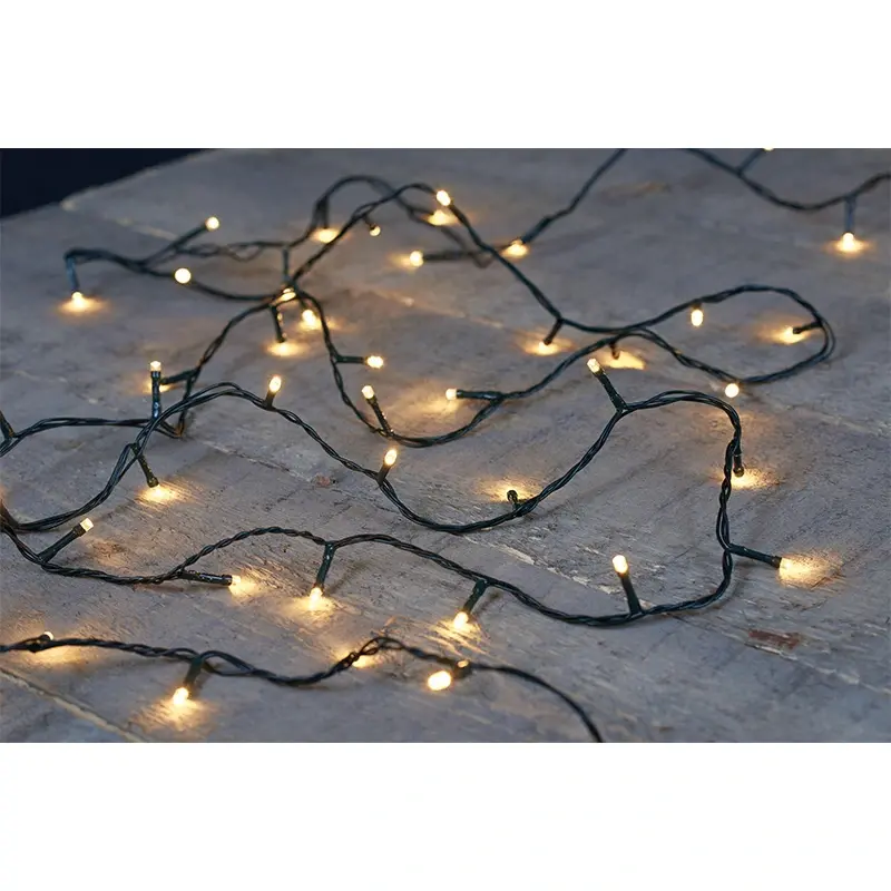 LED Kerstboomverlichting Zwart 1,5 m - Warm wit - afbeelding 1