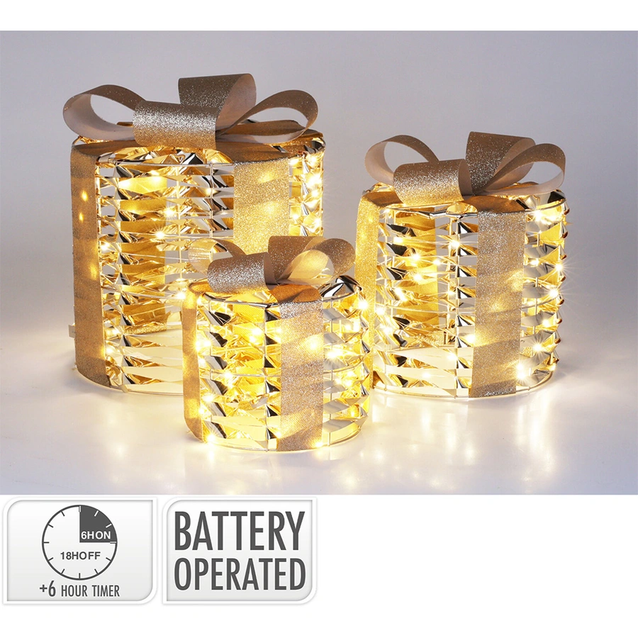 LED Cadeau Set Goud - 3 st. - afbeelding 1