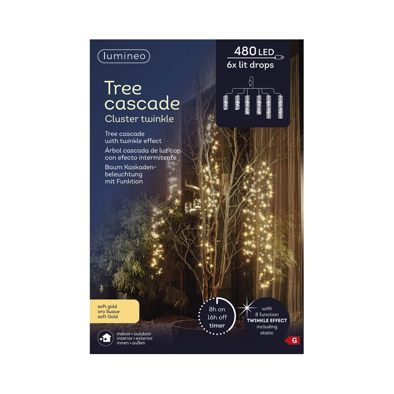 LED Cascade Boomverlichting Goud - 200 cm - afbeelding 3