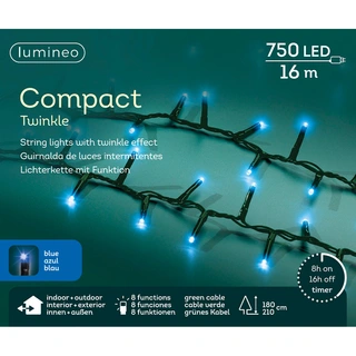 LED Compact Kerstboomverlichting Blauw - 16 m - afbeelding 6