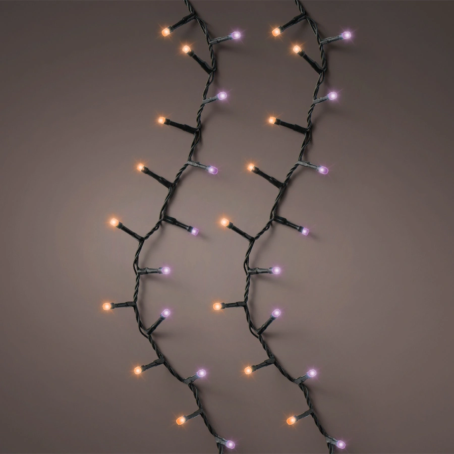 LED Compact Kerstboomverlichting Oranje/Paars - 16 m - afbeelding 2