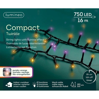 LED Compact Kerstboomverlichting Oranje/Paars - 16 m - afbeelding 6