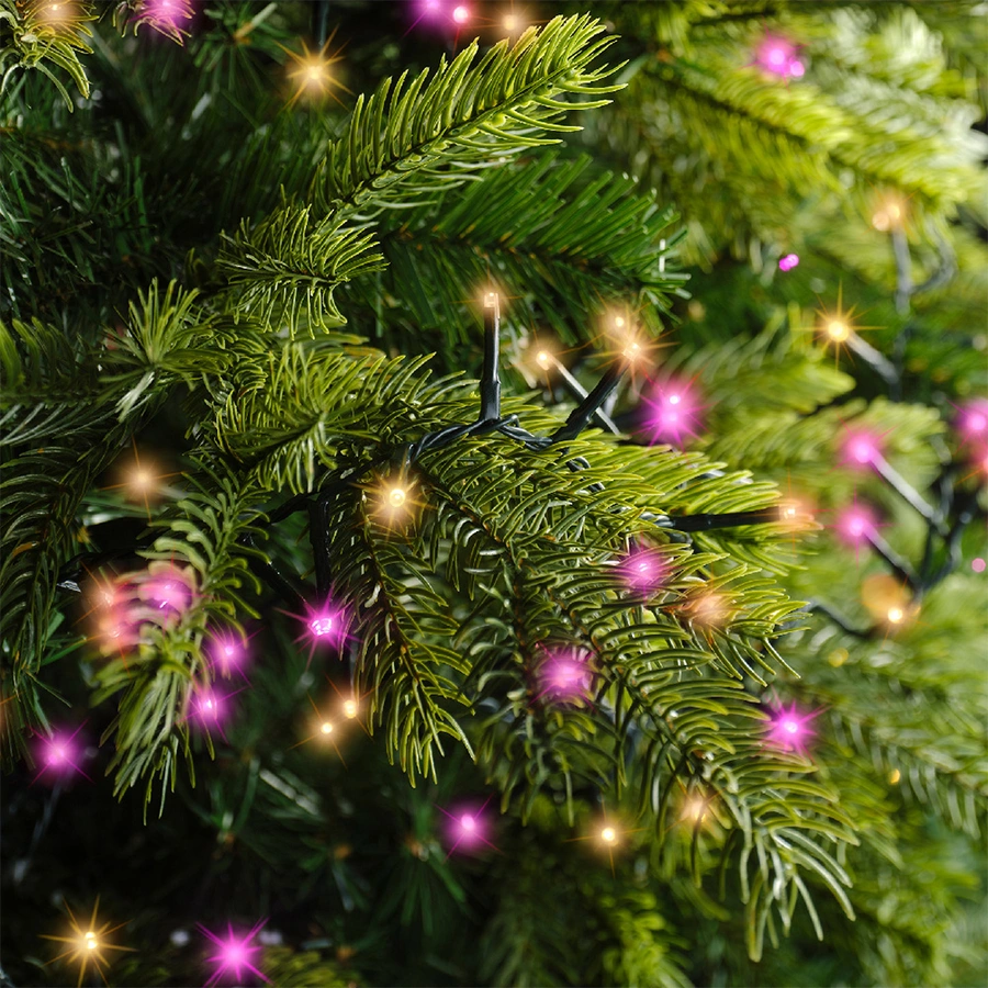 LED Compact Kerstboomverlichting Oranje/Roze - 16 m - afbeelding 4
