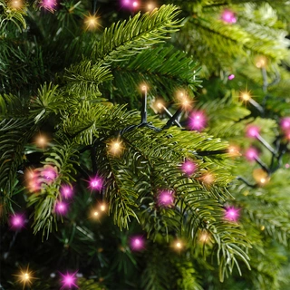 LED Compact Kerstboomverlichting Oranje/Roze - 16 m - afbeelding 4