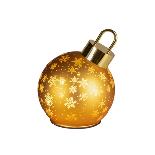 LED Draaiende Kerstbal Goud - 18 cm - afbeelding 2