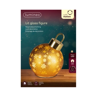 LED Draaiende Kerstbal Goud - 18 cm - afbeelding 3