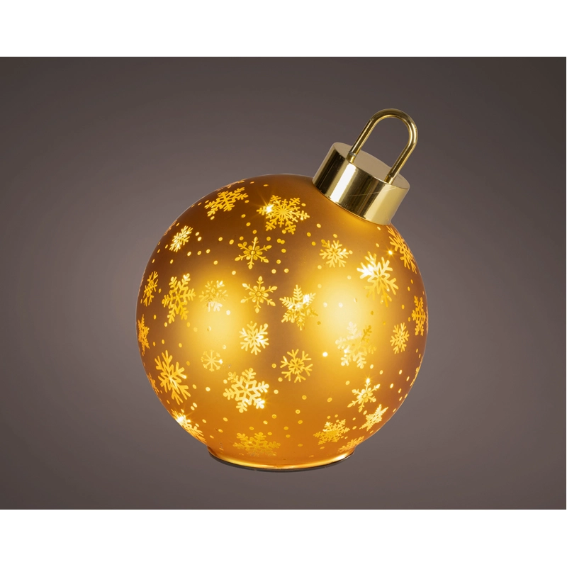 LED Draaiende Kerstbal Goud - 23 cm - afbeelding 1