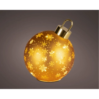 LED Draaiende Kerstbal Goud - 23 cm - afbeelding 1