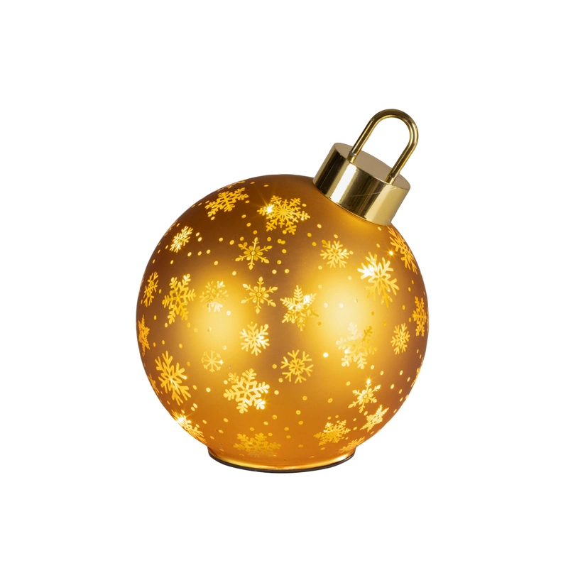 LED Draaiende Kerstbal Goud - 23 cm - afbeelding 2
