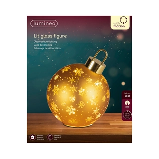 LED Draaiende Kerstbal Goud - 23 cm - afbeelding 3