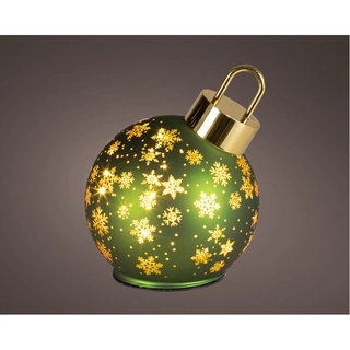 LED Draaiende Kerstbal Groen - 18 cm