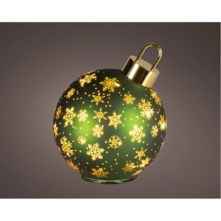 LED Draaiende Kerstbal Groen - 23 cm - afbeelding 1