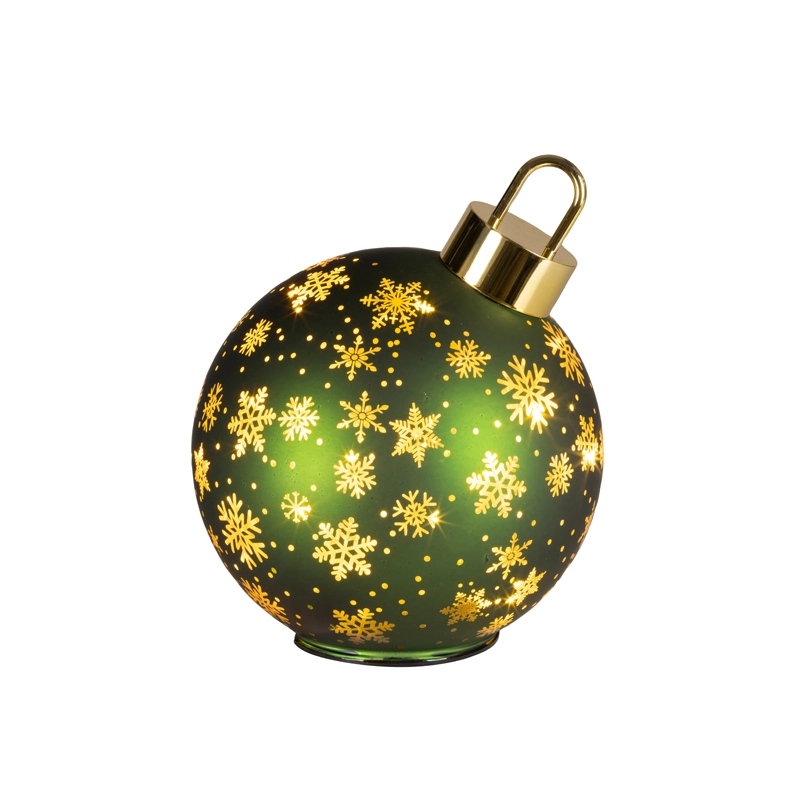 LED Draaiende Kerstbal Groen - 23 cm - afbeelding 2