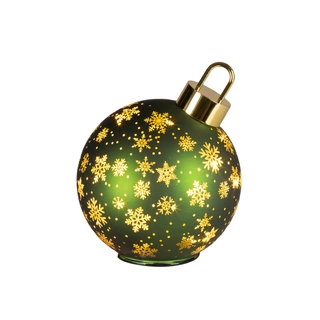 LED Draaiende Kerstbal Groen - 23 cm - afbeelding 2