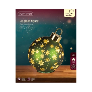 LED Draaiende Kerstbal Groen - 23 cm - afbeelding 3