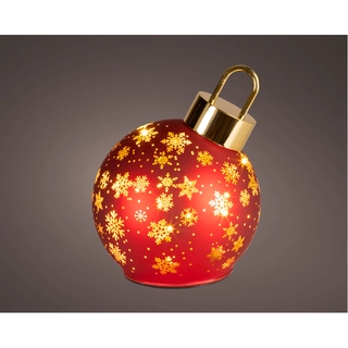 LED Draaiende Kerstbal Rood - 18 cm - afbeelding 1