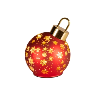LED Draaiende Kerstbal Rood - 18 cm - afbeelding 2