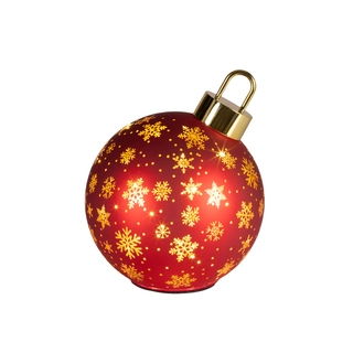 LED Draaiende Kerstbal Rood - 23 cm - afbeelding 2