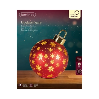 LED Draaiende Kerstbal Rood - 23 cm - afbeelding 3