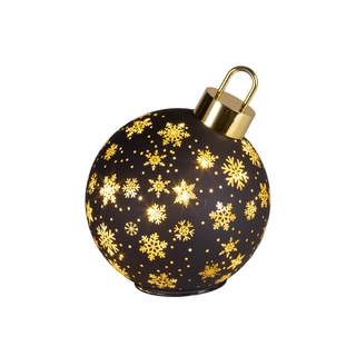 LED Draaiende Kerstbal Zwart - 23 cm - afbeelding 2