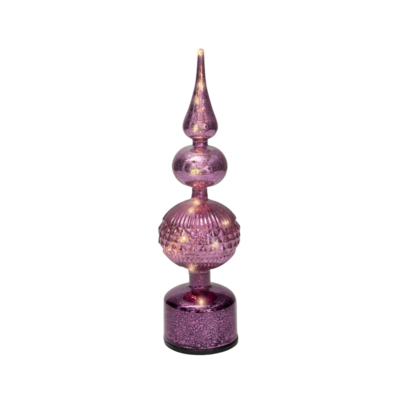 LED Draaiende Tafelpiek Roze - 35,5 cm - afbeelding 2