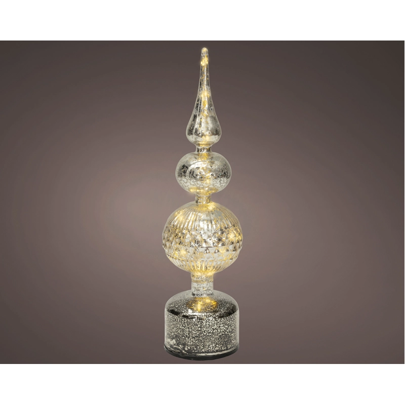LED Draaiende Tafelpiek Zilver - 35,5 cm - afbeelding 1