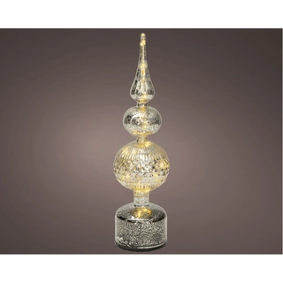 LED Draaiende Tafelpiek Zilver - 35,5 cm
